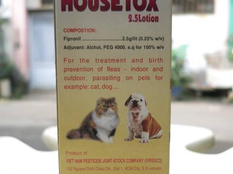 Thuốc diệt ve và bọ chét chó, mèo HOUSETOX năm 2018